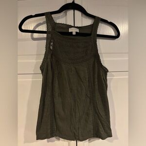 Lucky Brand Green Sleeveless Tank Top